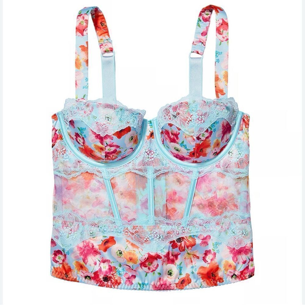 Victoria's Secret Very Sexy Floral Lace Balconette Corset Top NEW Size Medium